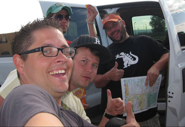 Corey, Jason, Jake and Don...somewhere on the road to Vegas